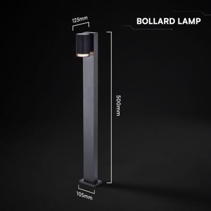 Välisvalgusti 1xGU10/10W/230V IP44 50 cm must