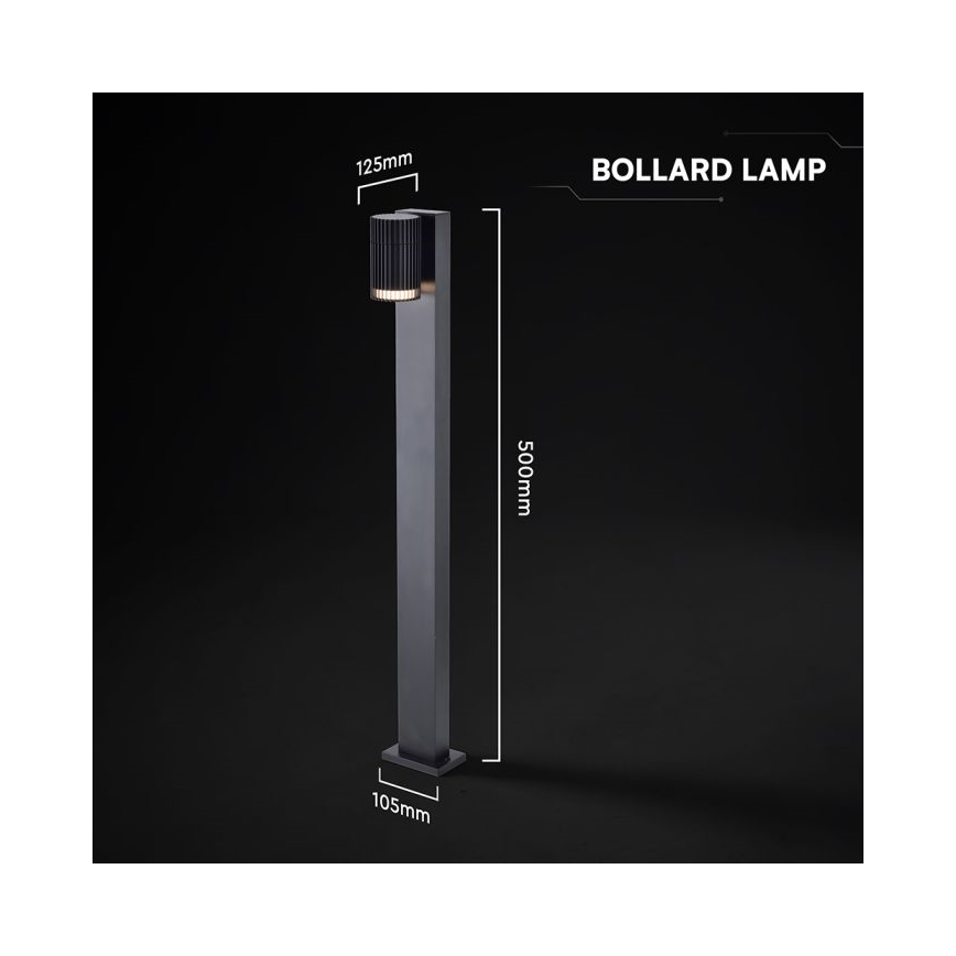 Välisvalgusti 1xGU10/10W/230V IP44 50 cm must