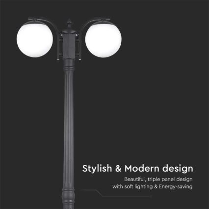 Välisvalgusti 2xE27/60W/230V IP44 199 cm must