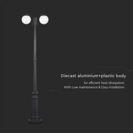 Välisvalgusti 2xE27/60W/230V IP44 199 cm must