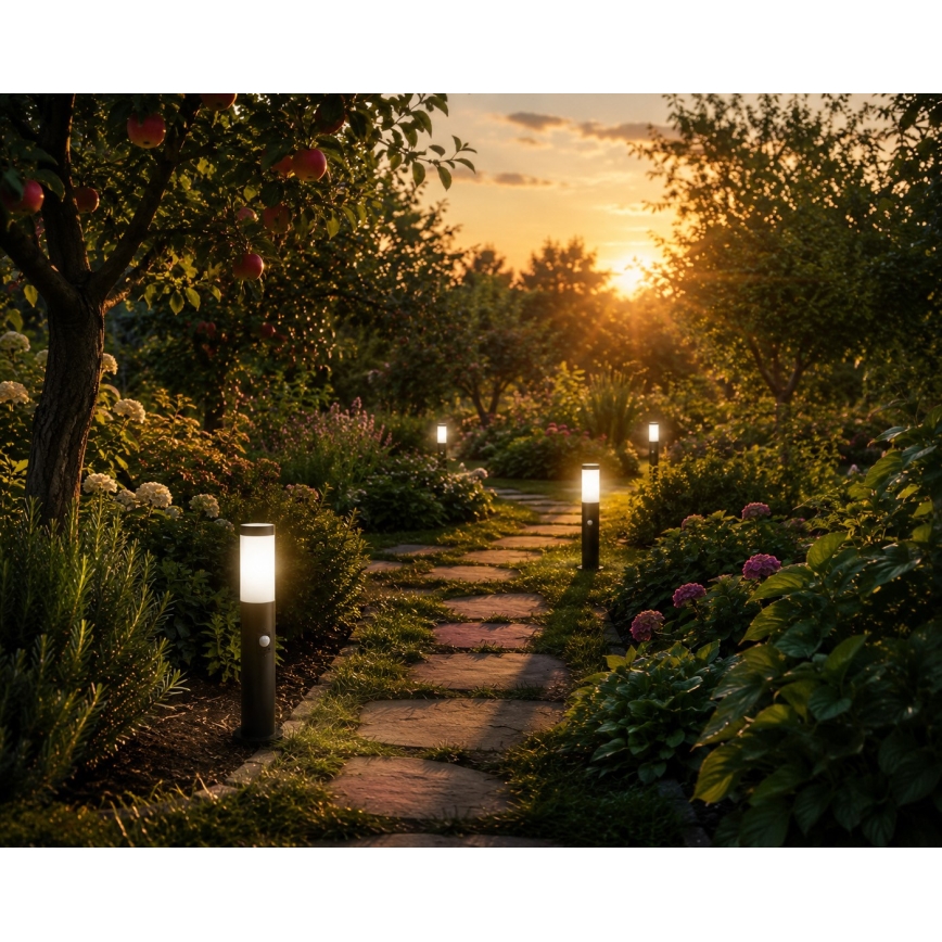 Välisvalgusti liikumisanduriga LOPPA 1xE27/60W/230V 45 cm IP44 must