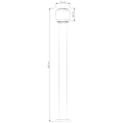 Välisvalgusti MADRID 1xE27/12W/230V 80 cm IP44 must