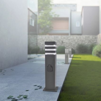 Välisvalgusti pistikupesaga TEKSAS 1xE27/20W/230V 44 cm IP44 antratsiit