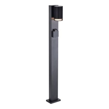 Välisvalgusti SCHUKO-pistikupesaga 1xGU10/10W/230V IP44 80 cm must
