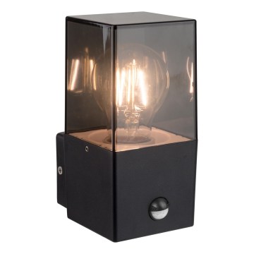Välisvalgusti seinale liikumis- ja hämarussensoriga 1xE27/40W/230V IP44 must/suitsuhall
