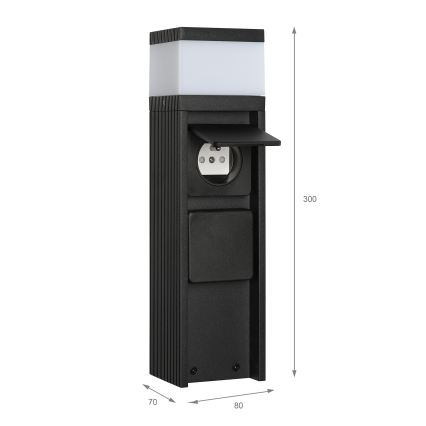 Välisvalgusti VESPER kahe pistikupesaga 1xG9/5W/230V IP44 30 cm must