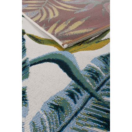 Välivaip CAPPUCCINO 80x165 cm türkiissinine/leheline muster