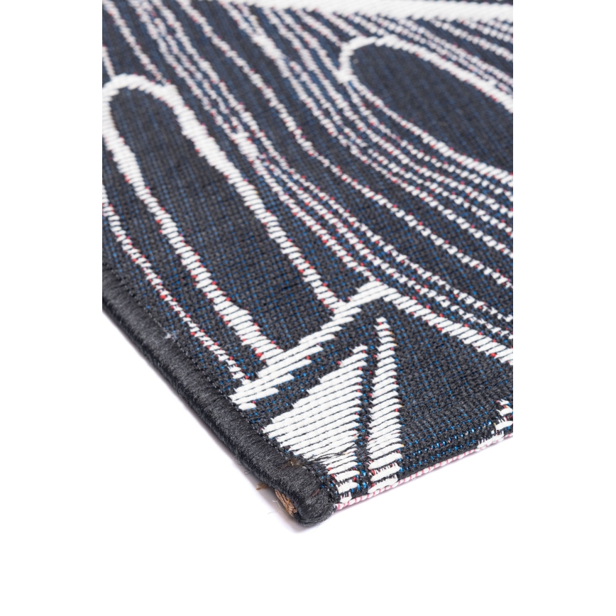 Välivaip JUNGLE 160x220 cm must/valge/lehemuster