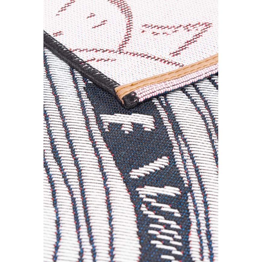 Välivaip JUNGLE 160x220 cm must/valge/lehemuster