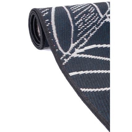 Välivaip JUNGLE 160x220 cm must/valge/lehemuster