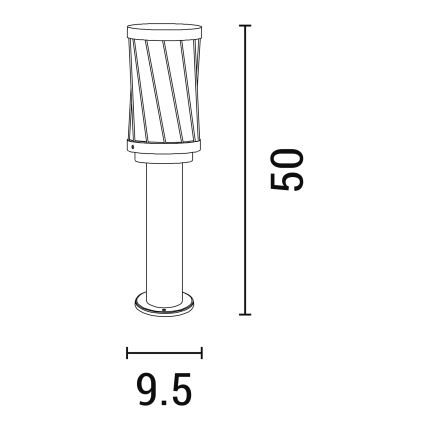 Välivalgusti 1xE27/15W/230V 50 cm IP44 must