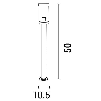 Välivalgusti 1xE27/15W/230V 50 cm IP44 must