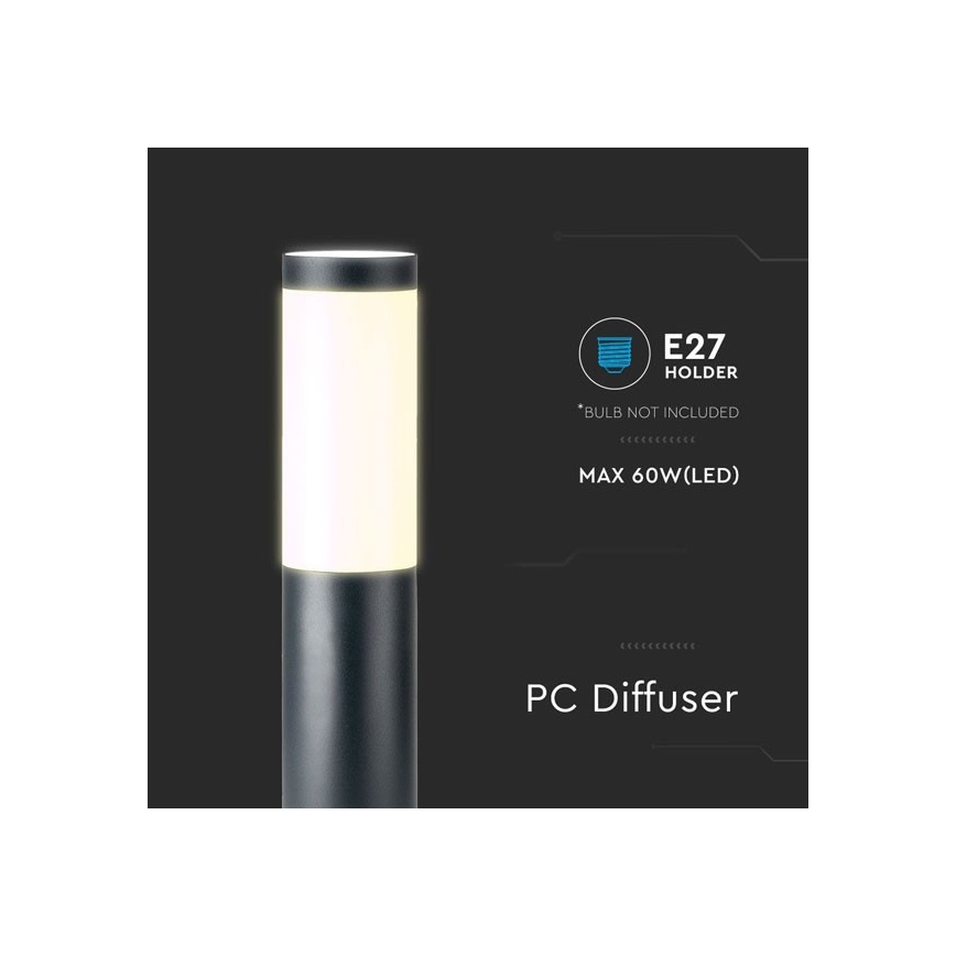 Välivalgusti 1xE27/60W/230V IP44 80cm must