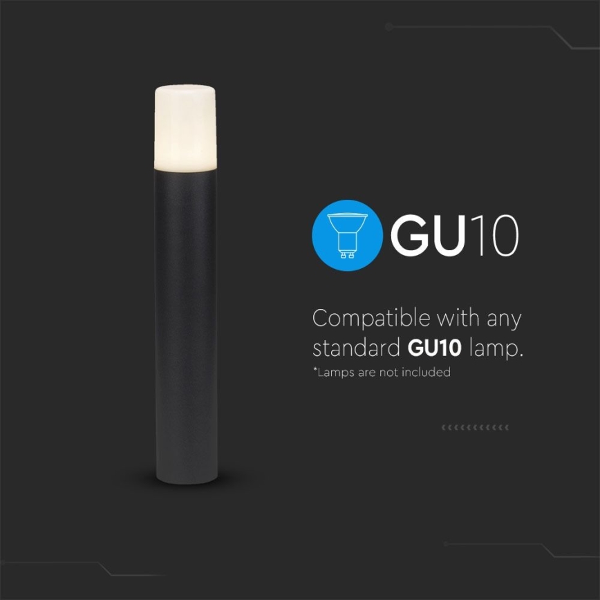 Välivalgusti 1xGU10/35W/230V IP54 50 cm must