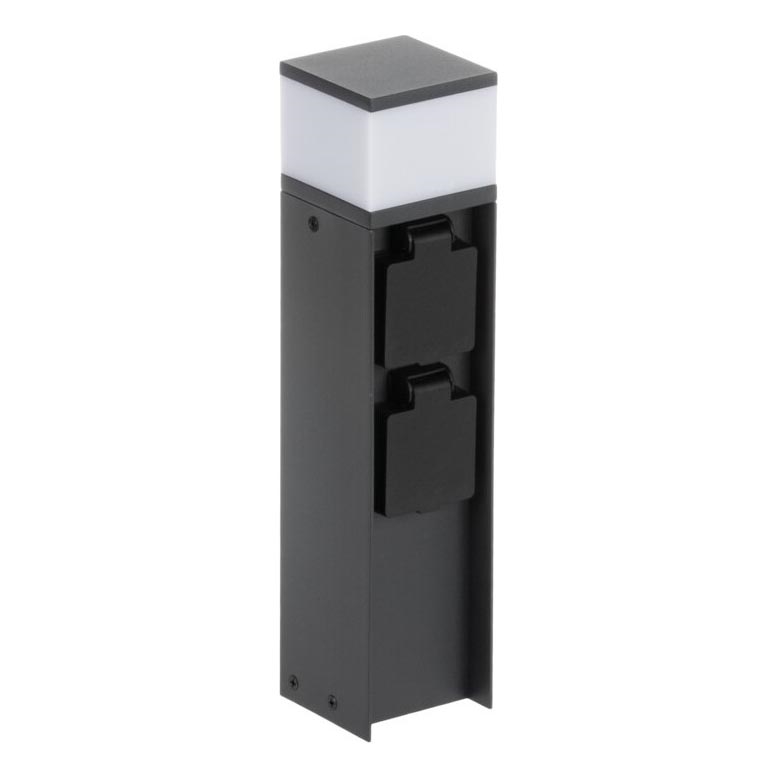 Välivalgusti 2 pistikupesaga DASTEN 1xG9/11W/230V 30 cm IP44 must