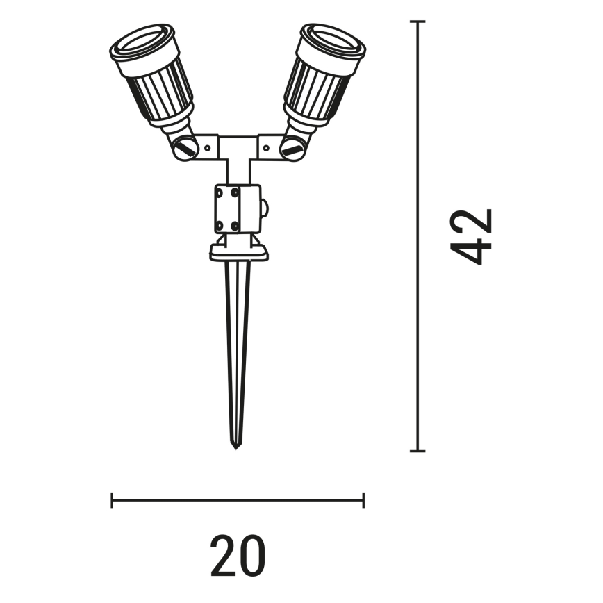 Välivalgusti 2xE27/15W/230V IP44 must