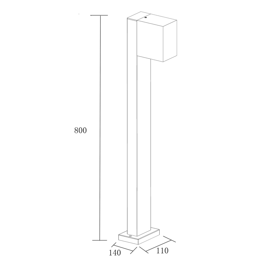 Välivalgusti BOSTON 1xGU10/10W/230V 80 cm IP54 must