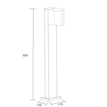 Välivalgusti BOSTON 1xGU10/10W/230V 80 cm IP54 must