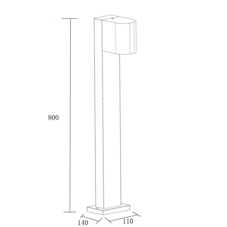 Välivalgusti BOSTON 1xGU10/10W/230V 80 cm IP54 must