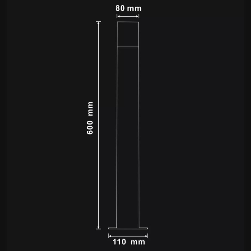 Välivalgusti DALLAS 1xE27/12W/230V IP44 60 cm antratsiit