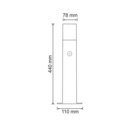 Välivalgusti koos anduriga NEW YORK 1xE27/12W/230V IP44 44 cm antratsiit