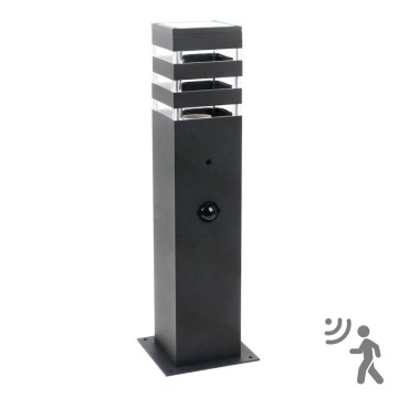 Välivalgusti koos anduriga TEKSAS 1xE27/12W/230V IP44 44 cm grafiit