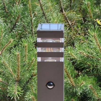 Välivalgusti koos anduriga TEKSAS 1xE27/12W/230V IP44 74 cm antratsiit