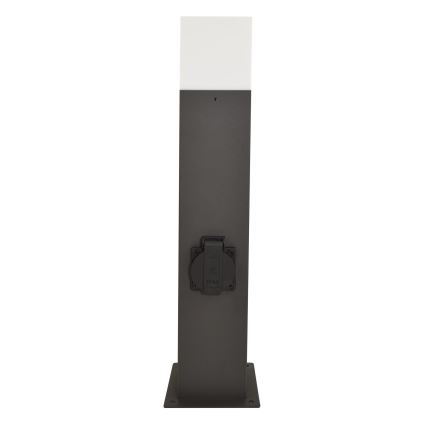Välivalgusti koos pistikupesaga NEW YORK 1xE27/12W/230V IP44 44 cm antratsiit