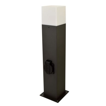 Välivalgusti koos pistikupesaga NEW YORK 1xE27/12W/230V IP44 44 cm antratsiit