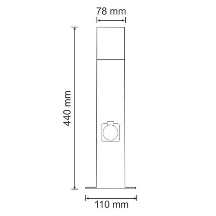 Välivalgusti koos pistikupesaga NEW YORK 1xE27/12W/230V IP44 44 cm antratsiit