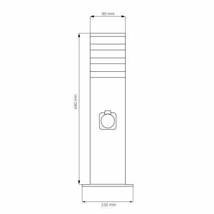 Välivalgusti koos pistikupesaga TEKSAS 1xE27/20W/230V IP54 44 cm