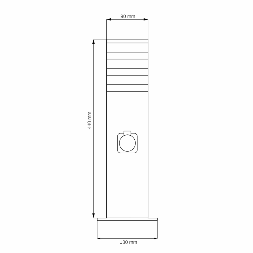 Välivalgusti koos pistikupesaga TEKSAS 1xE27/20W/230V IP54 44 cm
