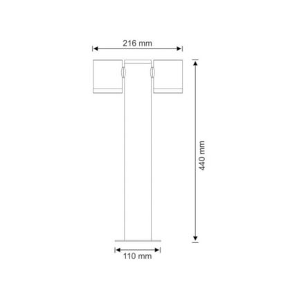 Välivalgusti PINO 2xGU10/10W/230V IP44 44 cm