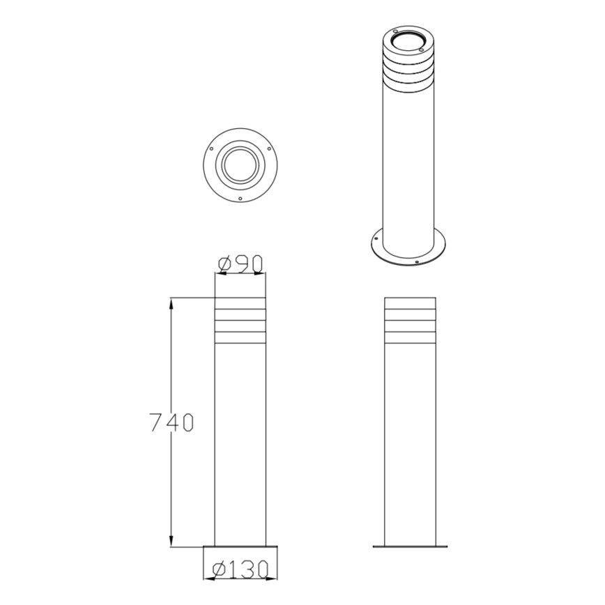 Välivalgusti RINO 1xE27/12W/230V IP54 74 cm must