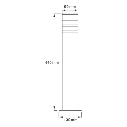 Välivalgusti TEKSAS 1xE27/12W/230V IP44 44 cm grafiit