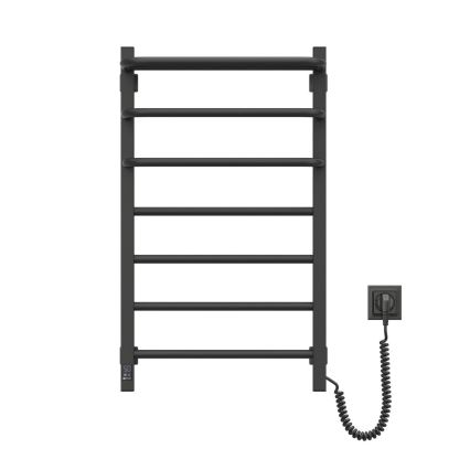 Vannitoa elektriline radiaator termostaadiga FORTIS 350W/230V 80,6 cm IP44 must parem kandiline