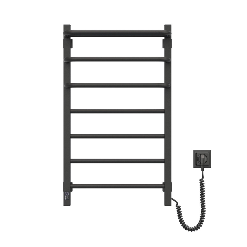 Vannitoa elektriline radiaator termostaadiga FORTIS 350W/230V 80,6 cm IP44 must parem kandiline