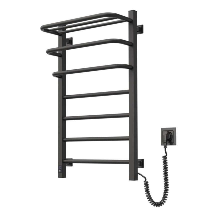 Vannitoa elektriline radiaator termostaadiga FORTIS 350W/230V 80,6 cm IP44 must parem kandiline