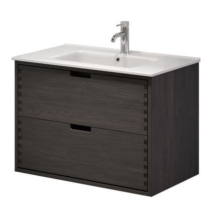 Vannitoa kapp koos valamuga GRIBSKOV 80 cm pruun/tamm/valge