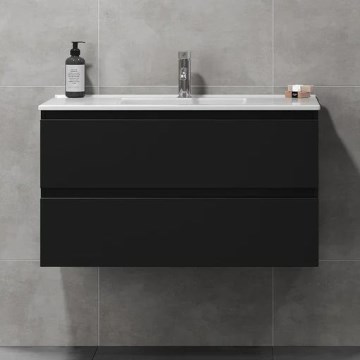 Vannitoa kapp koos valamuga HENRY 91 cm, must