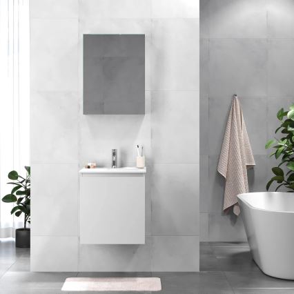 Vannitoa kapp koos valamuga KENWOOD 51x55x41 cm valge