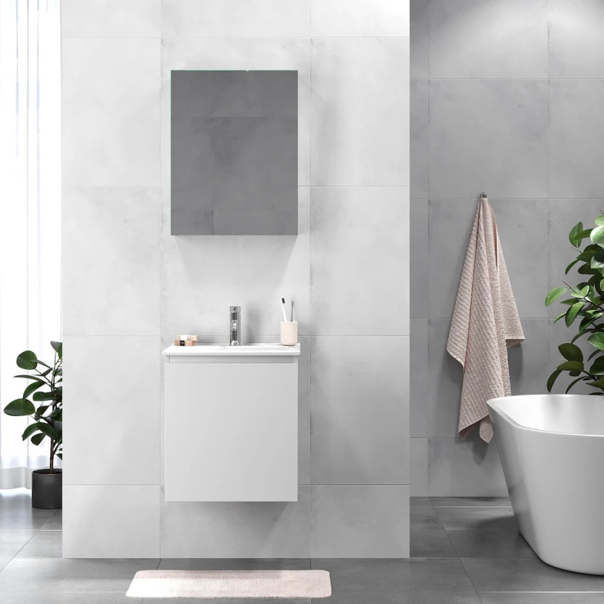 Vannitoa kapp koos valamuga KENWOOD 51x55x41 cm valge