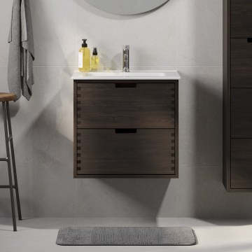 Vannitoa kapp valamuga GRIBSKOV 60 cm pruun/tamm/valge