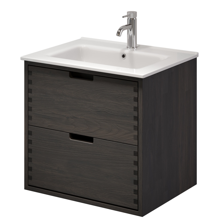 Vannitoa kapp valamuga GRIBSKOV 60 cm pruun/tamm/valge