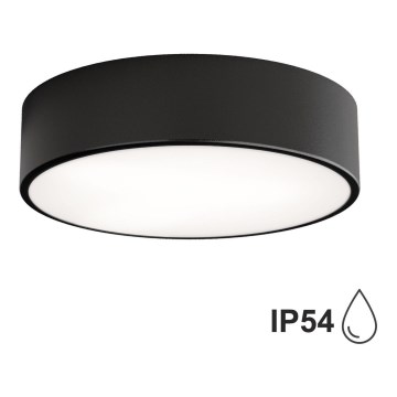 Vannitoa laelamp anduriga CLEO 2xE27/24W/230V Ø 30 cm must IP54