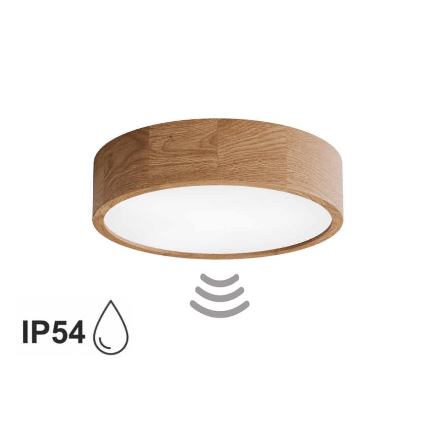 Vannitoa laelamp anduriga CLEO 3xE27/24W/230V, läbimõõt 37,5 cm, IP54, tamm