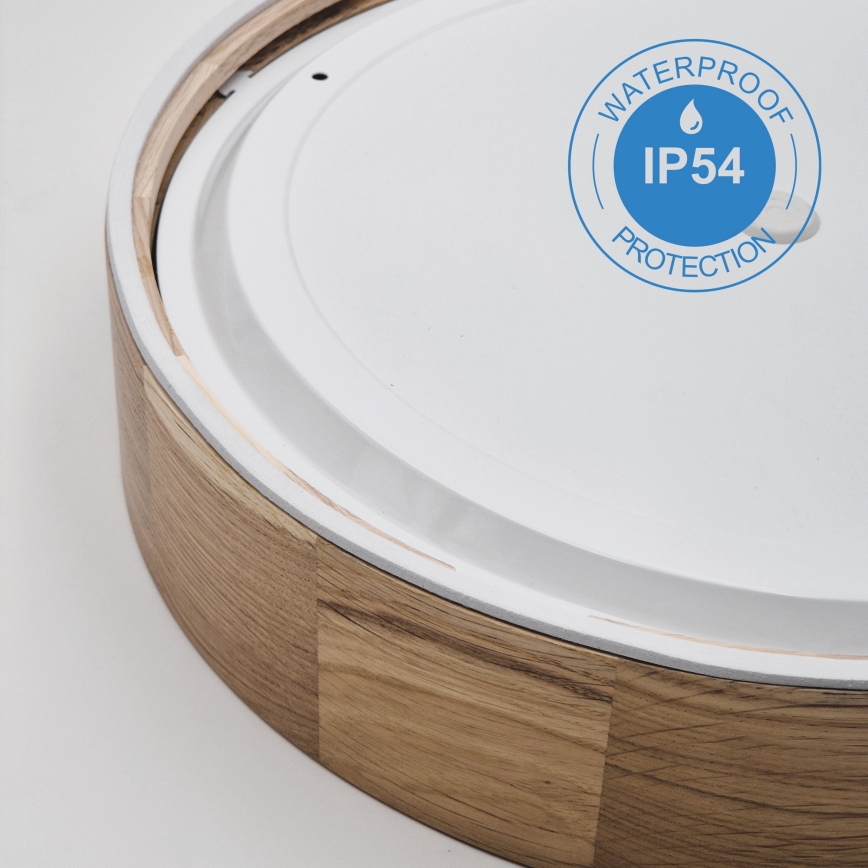 Vannitoa laelamp OAK 3xE27/15W/230V tammeviimistlus läbimõõt 37 cm IP54