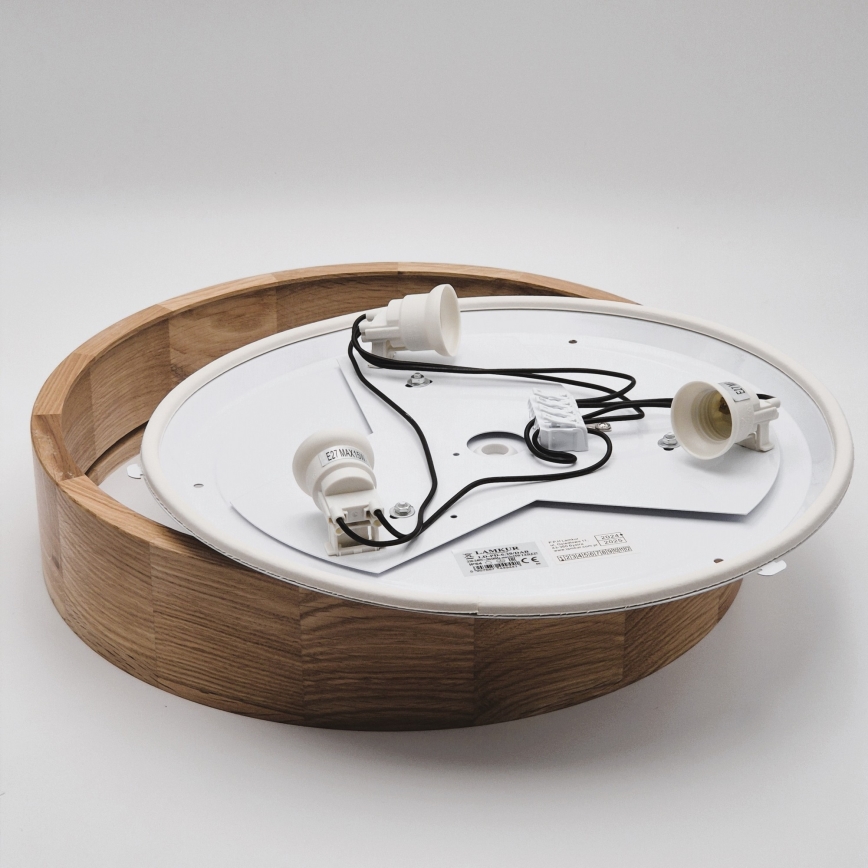 Vannitoa laelamp OAK 3xE27/15W/230V tammeviimistlus läbimõõt 37 cm IP54