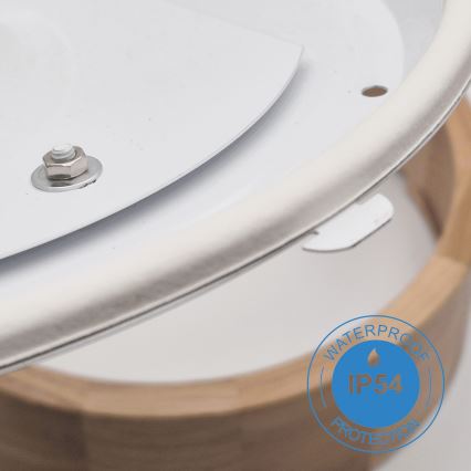 Vannitoa laelamp OAK 3xE27/15W/230V tammeviimistlus läbimõõt 37 cm IP54