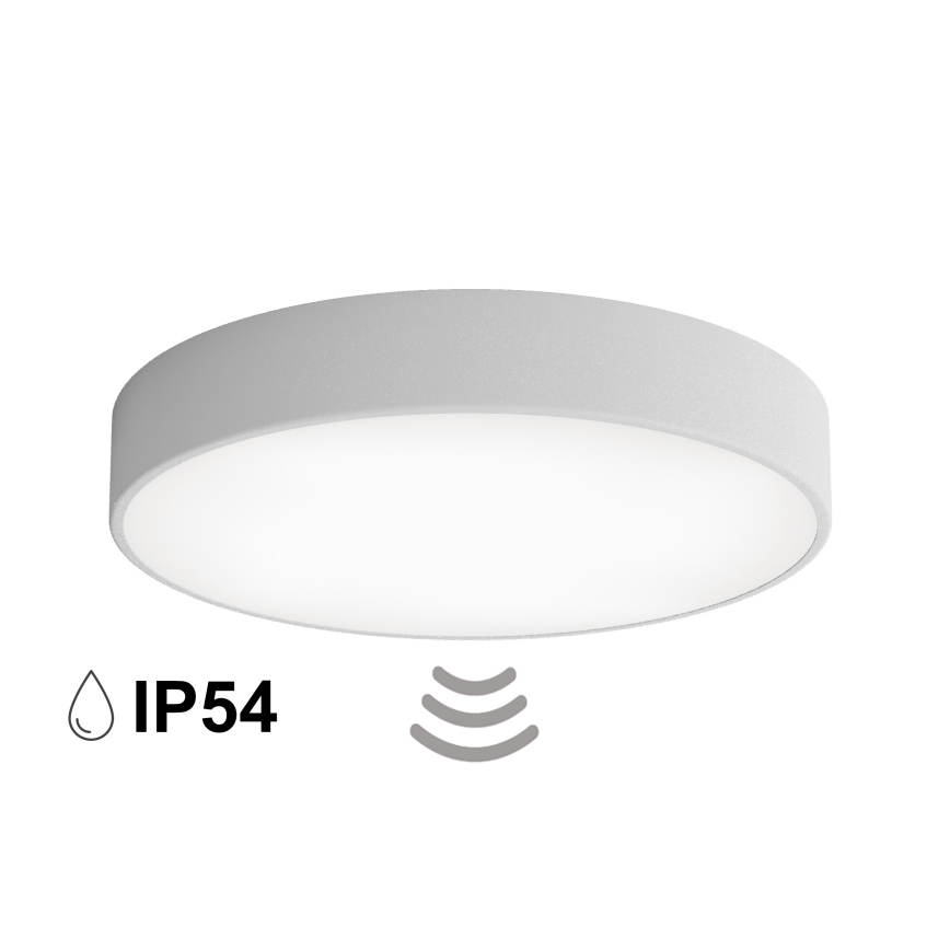 Vannitoa laevalgusti CLEO anduriga 4xE27/24W/230V, läbimõõt 50 cm, IP54, hall